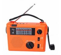 Denash Radio à Manivelle d'urgence 2000 MAh AM FM SW Radio Météo avec Lampe de Poche Chargeur de Téléphone USB pour Camping Randonnée Urgences
