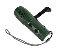 Denash Radio d'urgence, AM FM Portable Hand Crank Radio, Radio Solaire Multifonctionnel avec Lampe de Poche SOS Alert pour la Maison Extérieure (Vert foncé)