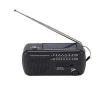 Denash Radio d'urgence Portable, Radio Météo AM FM NOAA à Manivelle Solaire avec Lampe de Poche LED et Banque d'alimentation USB, pour Une Utilisation Intérieure et Extérieure (Black)