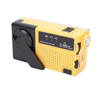 Denash Radio d'urgence, Radio Solaire Portable à Manivelle AM FM WB avec Lumière LED et Entrée USB, pour Une Utilisation Intérieure et Extérieure