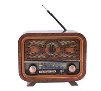 Denash Radio Rétro Portable Haut-Parleur, Vintage Design Wooden Am FM SW Radio, USB SD MP3 Lecteur avec AUX, 10m, Choix Meilleur pour la Décoration Intérieure (Couleur Sombre)