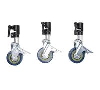 Denash Roues Légères de Photographie 3PCS, Verrouillage de Frein en Métal, Roulettes Pivotantes à 360 ° Calmes pour Support de Lumière de 25 Mm, Rotation Complète