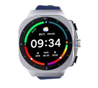 Denash Smart Watch avec écouteurs, 1,46 "Bluetooth Fitness Tracker, 100 Modes Sportifs, Contrôle des Gestes pour la Course/Yoga (Blue)