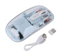 Denash Souris Transparente, Souris sans Fil Rechargeable avec Silencieux, Lumière Respiratoire à Sept Couleurs, 800, 1200, 1600 DPI, Connexion à 3 Appareils, 8.1 10...