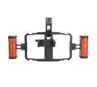 Denash Stabilisateur Vidéo de Téléphone Universel Professionnel avec Plate-Forme de Cage Téléphonique Universelle à Double Handle et Non-Folie pour Téléphone de 55 à 80 Mm de Largeur, Matériau en