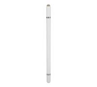 Denash Stylet Multifonctionnel 3 en 1, Positionnement Précis, 2 Pointes en Fibre, Stylet Tactile Capacitif pour Tablettes, Téléphones Portables, Alliage d'aluminium, Léger et Portable (White)