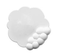 Denash Support du Joli Cloud Souris -pad Manuel avec Pas Mal Ci-dessous, Repos de Palmier Ergonomique, Mousse à Mémoire Confortable, Design Universel pour les Hommes et les Femmes (WHITE)
