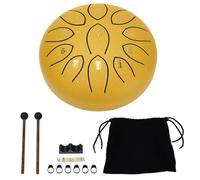 Denash Tambour de Langue en Acier au Carbone de 6 Pouces 11 Tons, Instrument de Musique D'apparence élégante avec un Design de Chakra pour L'extérieur, une Oasis Tranquille comme le Son (YELLOW)