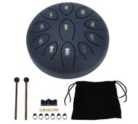 Denash Tambour de Langue en Acier au Carbone de 6 Pouces 11 Tons, Instrument de Musique D'apparence élégante avec un Design de Chakra pour L'extérieur, une Oasis Tranquille comme le Son (BLUE)