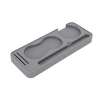 Denash Tapis de Bourrage de café, Station de Bourrage en Silicone avec Fentes pour Outils, Tapis Antidérapant pour Porte-filtre, Accessoires de et Expresso (GREY)
