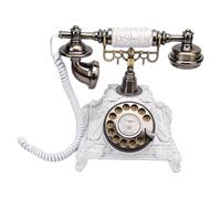 Denash Téléphone avec Livre d'or Audio Rétro Vintage pour Fête de Mariage, capacité de 32 Go, Message Vocal personnalisé Applicable pour la Maison, L'hôtel, ABS et Résine Galvanisée (White)