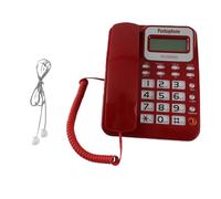 Denash Téléphone Câble ABS GY T2020CID avec Calculatrice, écran D'identification des Haut-parleurs et Appels de Bureau D'appel, Mode Silence pour Les Appels Silencieux, Matériau ABS Léger (Rouge)