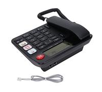 Denash Téléphone Maison Simple à Gros Bouton pour Les Seniors - Sélection de Stockage et D'affichage pour Les Personnes âgées à Utiliser (Black)