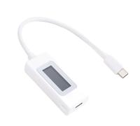 Denash Testeur USB C, écran Couleur Multifonction de Type C, Compteur de capacité de Puissance, avec Fonction de Mémoire Intelligente, pour Divers Appareils, y Compris une Charge Rapide (WHITE)