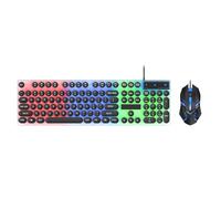 Denash TF210 Ensemble Clavier et Souris de Jeu Filaire, Disposition 104 Touches, Moteur Optique 6 Touches Anti-ghosting 1000 DPI avec Steampunk pour PC, Ordinateur Portable, (Black)