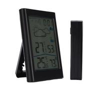 Denash Thermomètre et Hygromètre Intérieur et Extérieur, Station Météo sans Fil avec Réveil, Date, Grand écran LCD, Mises à Jour en Temps Réel de la Température et de l'humidité