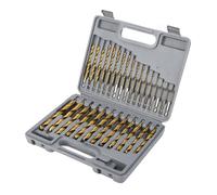 Denash Twist Drill Bit Bit Durable Ti Enduit D'impact Hexagonal HSS pour la Boîte de Rangement de 29 Morceaux de Plastique en Métal en Bois Inclus pour les Amateurs de Bricolage