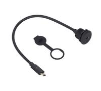 Denash Type C 3.1 Male à Câble de Câble Femelle Solide PD 60W 20V 3A Adaptateur de Charge Rapide pour L'installation du Tableau de Bord RV PA66, PVC, Laiton