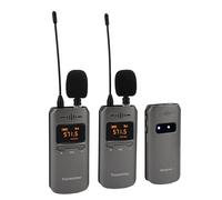 Denash UHF Wireless Lavalier Microphone System pour Téléphone Reflexique pour L'interview de L'annulation de la Caméra pour Le Bruit, Dual Microphone System for Video Enregistrement, 4, 2 émetteurs,
