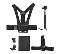 Denash Universal 5 en 1 Kit de Caméra d'action Selfie Stick and Mount J Hook pour Le Vélo et Le Ski Caméras de Sport PC + Nylon