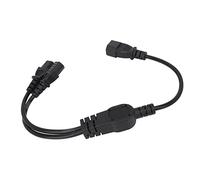 Denash UPS Server C14 à 2 C13 Y Splitter Network Cable avec un Boîtier en PVC Durable pour L'imprimante PCS Monitore, Plug and Play for the Release of Double Equipment, C14 to 2 C13 Power Adaptors