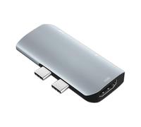 Denash USB C à USB 3.0 Hub, 3-in-1 Type-C + USB3.0 + HD Adaptateur pour 3, 4K / 30Hz Multimedia, Coque en Aluminium, Portable et Léger et Léger