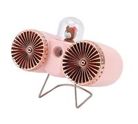 Denash Vane Double Ventilateur de Bureau/Aile Strong Wind 3 Arbre USB Light Charge Table Fan pour la Chambre à la Maison à la Maison (PINK)