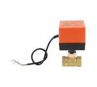 Denash Vanne à Bille Motorisée en Laiton 2 Voies DC 12-24V G3/4" DN20 pour | Vanne à actionneur électrique, corps en laiton forgé, pour ventilo-convecteur CVC et systèmes d\'eau chaude et froide,