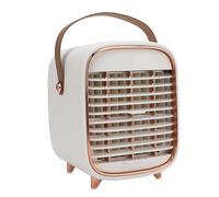 Denash Ventilateur de Climatiseur Portable, 3 Vitesses de Vent, Chargement USB, Mini Refroidisseur D'air pour Bureau, Chambre à Coucher, Style Rétro, Plastique Léger