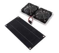 Denash Ventilateur de Panneau Solaire du Ventilateur d'air Solaire Portable avec Résistance Environnementale pour 100W Extérieur 12 V pour Les Petits Poulets, Les Serres, Les échelles, Les Animaux