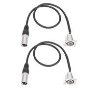 Denash XLR Passe par Câble avec Un Câble XLR de Type D à 3 Broches, Pas de Passage de Micro-Micro à Souder Convertisseur pour Le Panneau de Plaquette de la Boîte de Scène, Connexion (Silver)