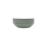 Denby - Regency Lot de 4 bols à pâtes verts - Vaisselle passe au lave-vaisselle et au micro-ondes 1050 ml 22 cm - Vaisselle en céramique verte et blanche - résistante aux éclats et aux fissures