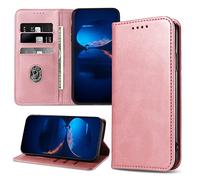 DENDICO Coque pour Honor X7A, Etui en PU Cuir Pochette de Portefeuille, Antichoc Protection Housse avec Fonction Support pour Honor X7A, Or Rose