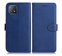 DENDICO Coque pour OPPO A73 5G / OPPO A72 5G / OPPO A92S / OPPO Reno 4Z, PU en Cuir Coque Portefeuille Étui Housse, Design Classique TPU Coque pour OPPO A73 5G / OPPO A72 5G / OPPO Reno 4Z, Bleu Marin