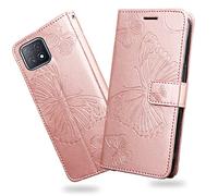DENDICO Coque pour OPPO A73 5G / OPPO A72 5G / OPPO Reno 4Z, Papillon Imprimé Housse en Cuir PU Magnétique Portefeuille, Étui à Rabat pour OPPO A73 5G / OPPO A72 5G / OPPO A92S / OPPO Reno 4Z, Or Rose