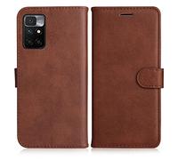 DENDICO Coque pour Xiaomi Redmi 10 / Redmi 10 Prime, PU en Cuir Coque Portefeuille Étui Housse, Design Classique TPU Coque pour Xiaomi Redmi 10 / Redmi 10 Prime, Marron