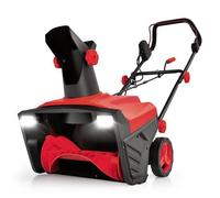 Déneigeuse Electrique 2300W COSTWAY-Largeur de Travail 50 cm-2 Phares LED-Goulotte Rotative à 180°-Ejection Maxi 9 m-2 Roues-Rouge