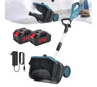 Deneigeuse Électrique Fraise à Neige sans Fil 3000mah Poignée à L’angle Réglable 2500rpm avec 2 Batteries, LED, Pliable, Deneigeuse