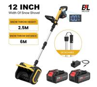Déneigeuse électrique Sans Fil 12"" Sans Balais -Chasse Neige - 800W - Largeur 302 mm - Compatible Makita - 2 Batteries 3.0Ah