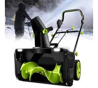Déneigeuse sans Fil 40 V avec Moteur sans balais et portée de 7,6 m | Déblaiement 50 x 25 cm, éclairage LED, goulotte à 180°, démarrage en deux étapes, pour déneiger les trottoirs(2 batteries)
