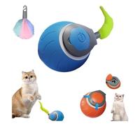 DengFen Speedy Tail 2.0 Jouet interactif pour chat d'intérieur et chien, deux réglages de vitesse, balle intelligente pour chat, rechargeable par USB avec queue (bleu)