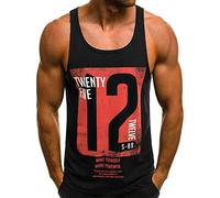 DENGJIAMY - Débardeurs imprimés Twenty Five Twelve - Haut d'été tendance à col en U - Vêtements d'extérieur pour homme - T-shirts graphiques sans manches, Noir , L