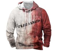 DENGJIAMY I'm Ok It's Not My Blood Sweat à capuche d'Halloween pour homme avec poche Motif horreur, Rouge 01, S