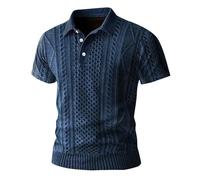 DENGJIAMY Polo en tricot imprimé pour homme Business Casual Tops Outdoor Grande taille Golf T-shirt à col tendance pour hommes T-shirts à manches courtes Vêtements pour hommes, noir foncé, 5XL
