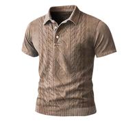 DENGJIAMY Polos imprimés en tricot pour hommes, hauts décontractés pour le business, vêtements d'extérieur, tailles grandes, polos de golf, vêtements de mode pour hommes, cols, manches courtes