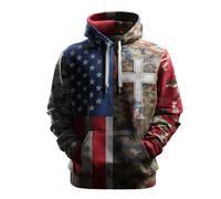 DENGJIAMY Pull à capuche chrétien à manches longues avec poche pour homme - Haut vintage - Grande taille - Motif foi - Pour homme, gris, 5XL