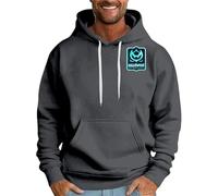 DENGJIAMY Sweat à capuche d'Halloween pour homme avec imprimé chauve-souris et manches longues décontracté avec cordon de serrage, gris foncé, L
