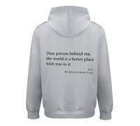 DENGJIAMY Sweat à capuche graphique Dear People Behind Me the World is a Better Place with you in it pour homme, gris, S