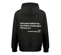 DENGJIAMY Sweat à capuche graphique Dear People Behind Me the World is a Better Place with you in it pour homme, Noir , S