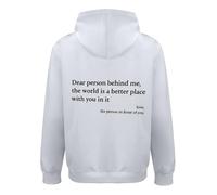 DENGJIAMY Sweat à capuche graphique Dear People Behind Me the World is a Better Place with you in it pour homme, blanc, S